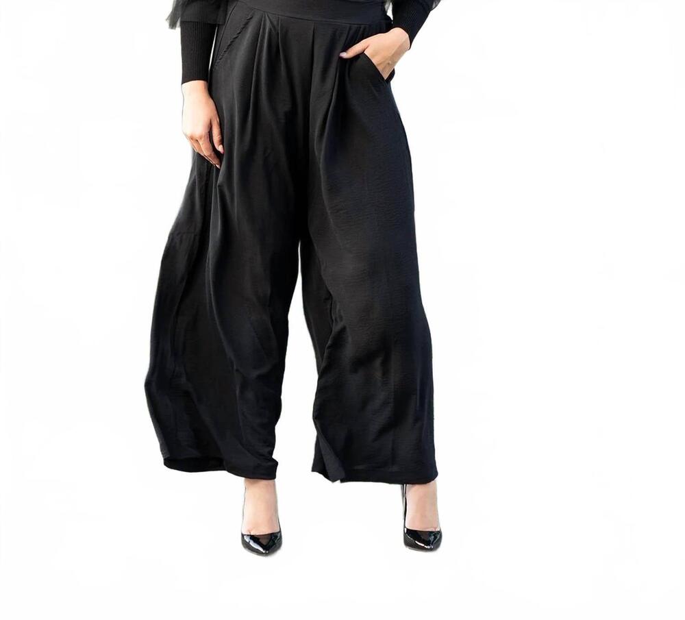 NEW BUCKETLIST wide leg woven pants in black